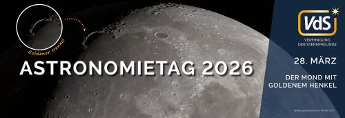 Motto des Astronomietags 2026 – der Mond mit dem goldenem Henkel