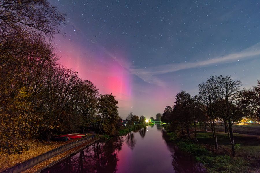 Polarlichter im Teufelsmoor gegen 5 Uhr morgens