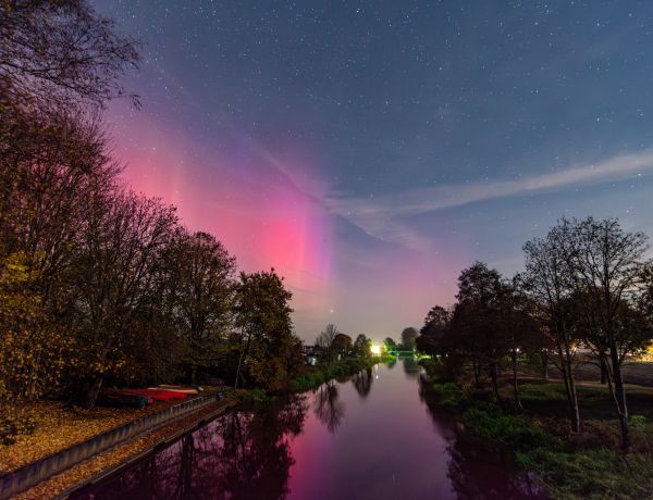 Polarlichter im Teufelsmoor gegen 5 Uhr morgens