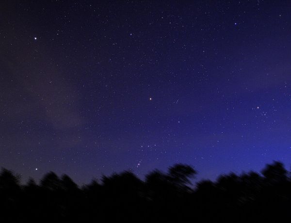Orion und Stier, Untergang am Abendhimmel