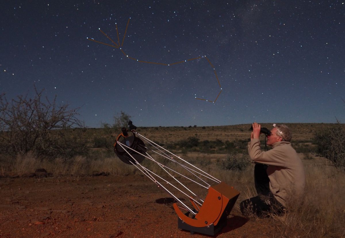 Beobachtung des Sternbilds Skorpions in Namibia durch Christian Harder