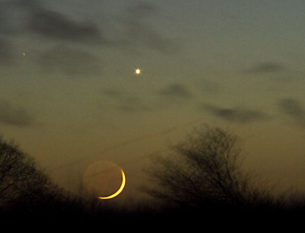 Mond und Venus